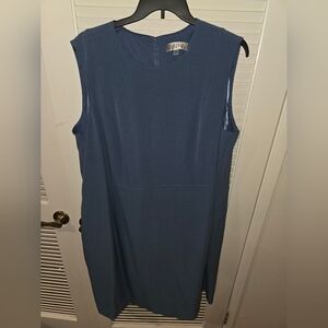 Kasper Blue Princess-Seam Sheath Dress